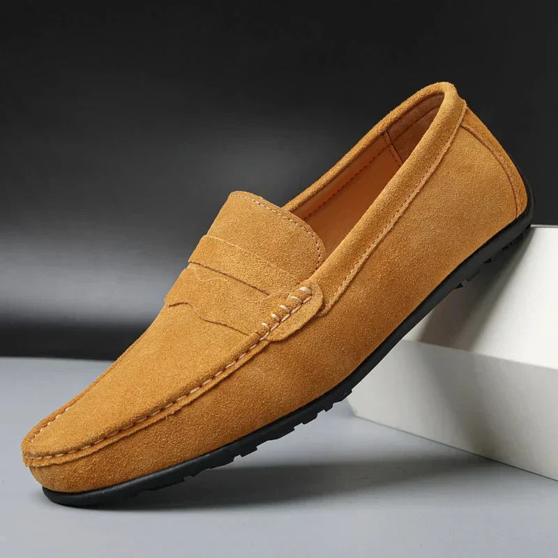Retro zamszowe męskie loafersy