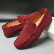Retro zamszowe męskie loafersy