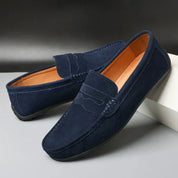 Retro zamszowe męskie loafersy