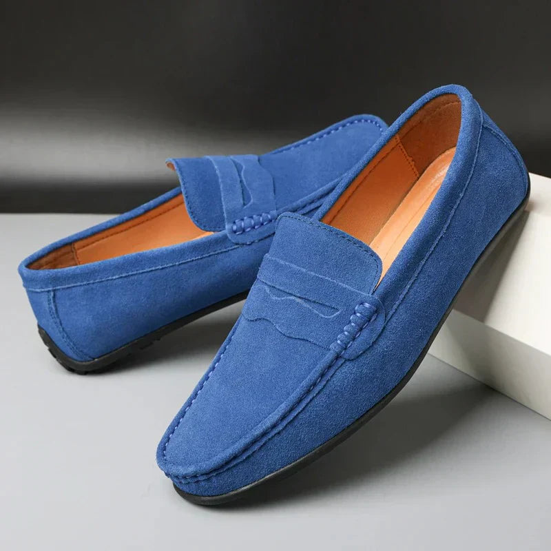 Retro zamszowe męskie loafersy